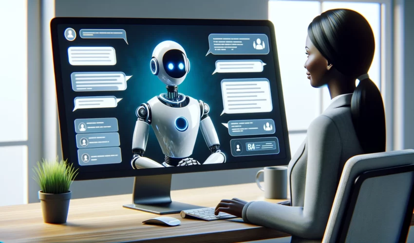 insurance chatbot showing AI and human synergy